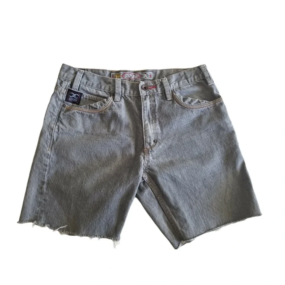 COOGI Melbourne Men's Cut Away Denim Shorts Gray Size‎ W34 Home Altered Length